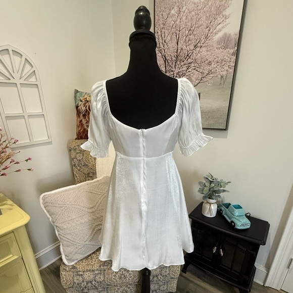 Altar'd State White Puff Sleeve A-Line Sundress - Picture 4 of 8